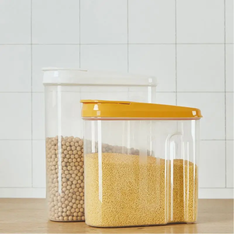 

1.8L/2.5L Cereals Storage Container Airtight Plastic Kitchen Food Seal Pot Cereal Grain Bean Rice Snacks Box Canister Jar