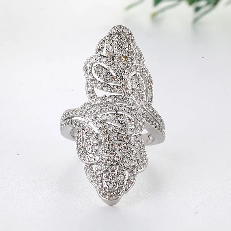Модные крупнолистовой обручальное кольцо, кольца для Для женщин ювелирные изделия пару любовь опал кольцо женский подарки аксессуары винтажный, с серебряным покрытием H4X045 - Цвет основного камня: silver ring