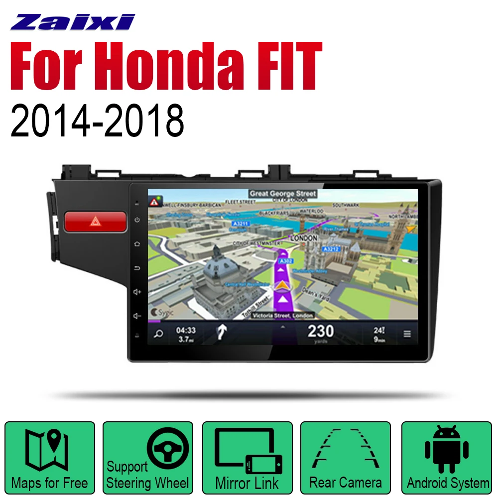 

Android Car Radio Stereo GPS Navigation For Honda FIT / JAZZ 2014~2018 Bluetooth wifi 2din Car Radio Stereo Multimedia Player Au