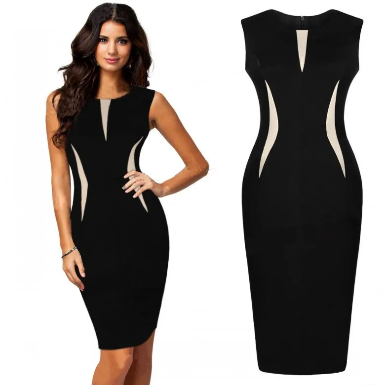Лидер продаж 2018 г. пикантные Летний стиль женское платье без рукавов Bodycon