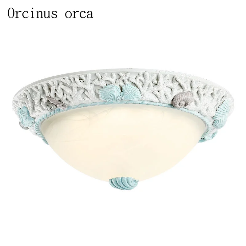

Mediterranean cartoon shell ceiling lamp boys and girls bedroom corridors children's room lights cute creative LED ceiling lamp