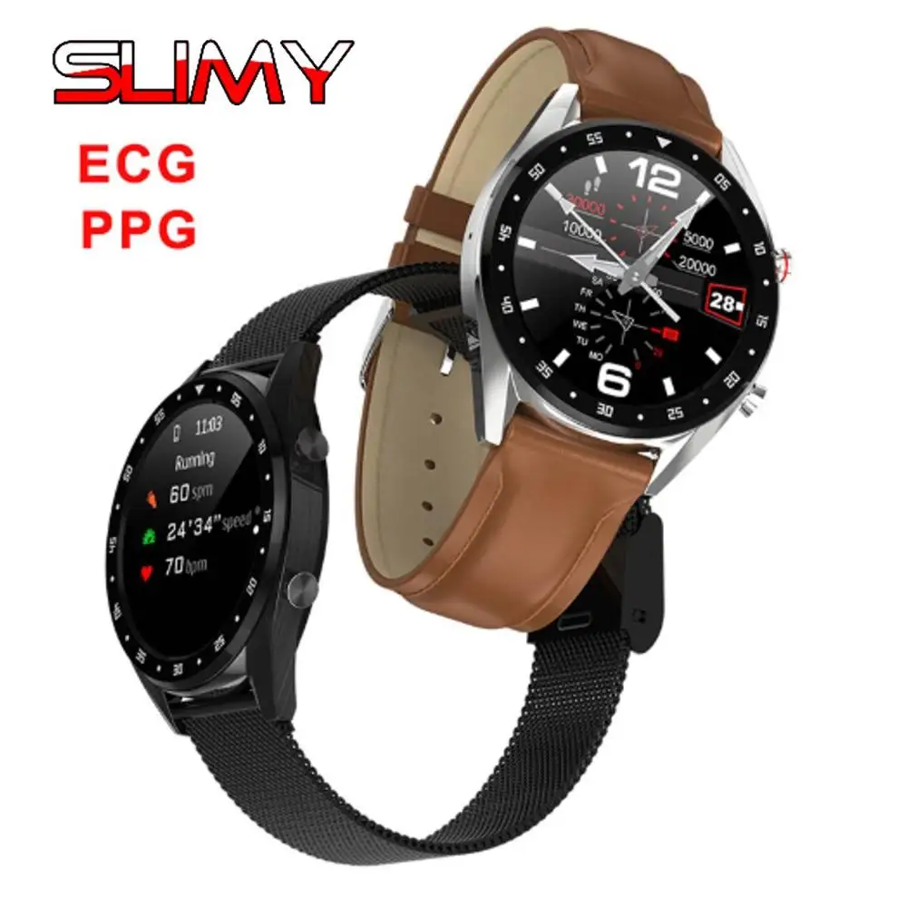 

Slimy L7 Bluetooth Smart Watch ECG+PPG HRV Heart Rate Blood Pressure Monitor IP68 Waterproof Smartwatch for Android IOS PK N58