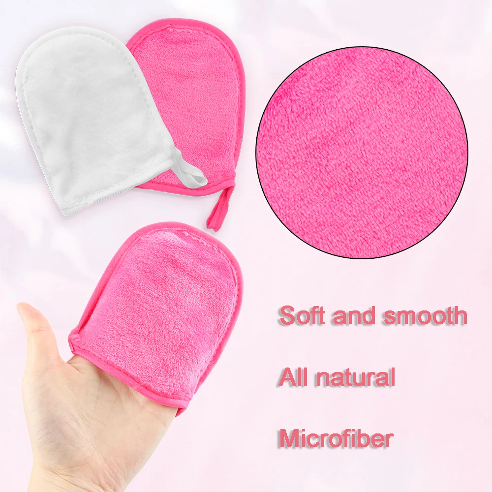 1PC 13*10cm Reusable Microfiber Facial Cloth Face Towel Makeup Remover Cleansing Glove Beauty Face Care Towel Cosmetic Puff