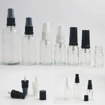 

360 x 5ml 10ml 15ml 20ml 30ml 50ml 100ml Essential Oil Clear Glass Bottles With Sprayer For Liquid Reagent Pipette Portable