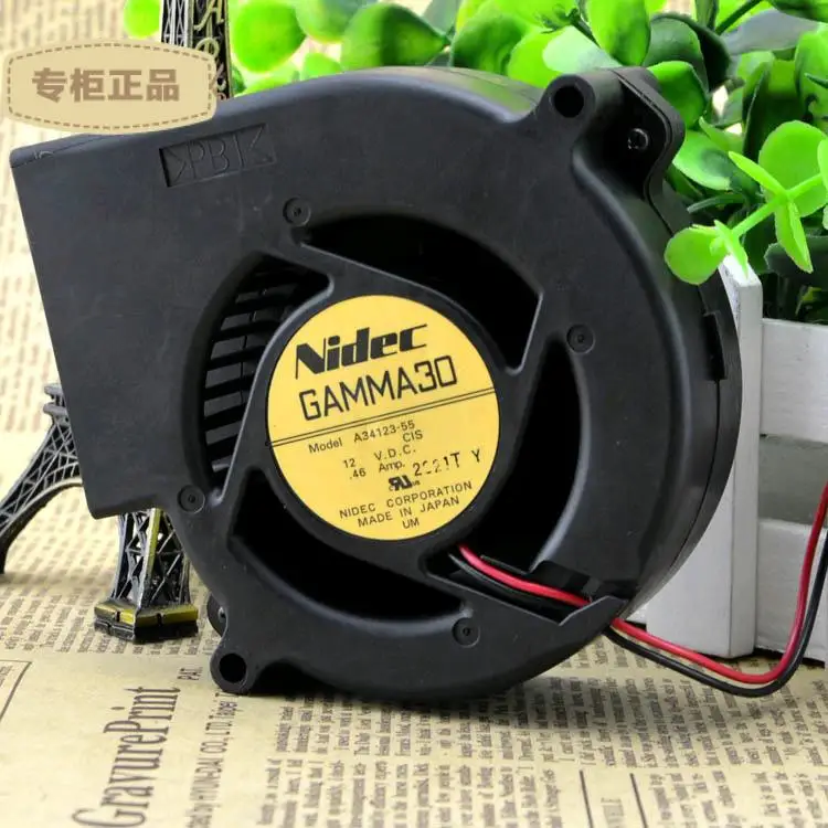 Оригинальный двухъядерный охлаждающий вентилятор Nidec A34123 55 12V 0.46A 9733 9