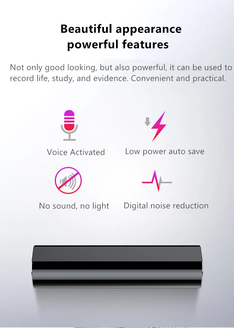 Профессиональный мини-диктофон для вождения, диктофон, denoise, 300 часов, большое расстояние, магнетит, стерео, MP3, Rec