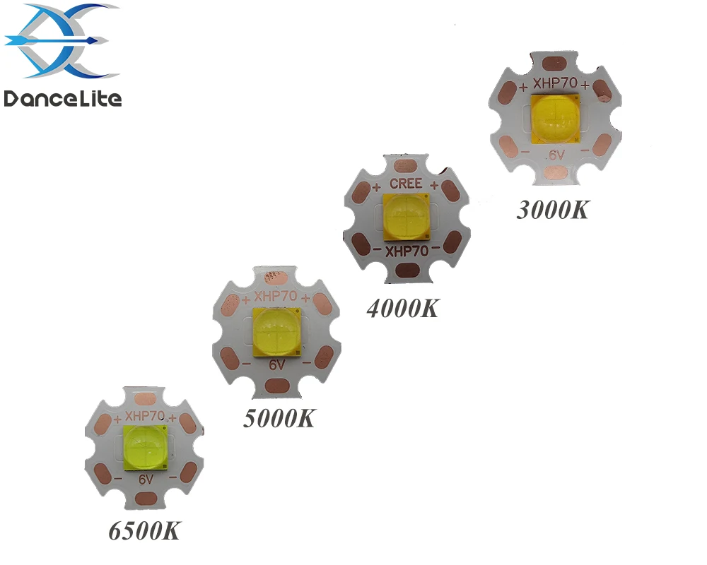 22 мм 3,7 в входной выход 6 в повышающий драйвер печатная плата+ подлинный XHP70 6500 K/5000 K/4000 K/3000 K светодиодный излучатель с 20 мм медной пластиной