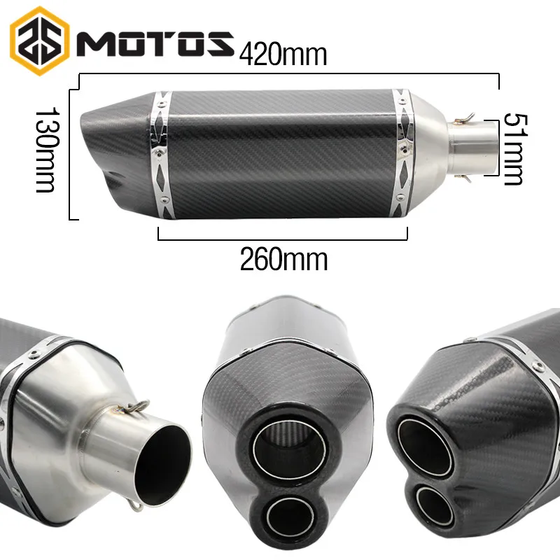 ZS MOTOS мотоцикл модифицированный скутер АК двойной выпуск Глушитель выхлопная