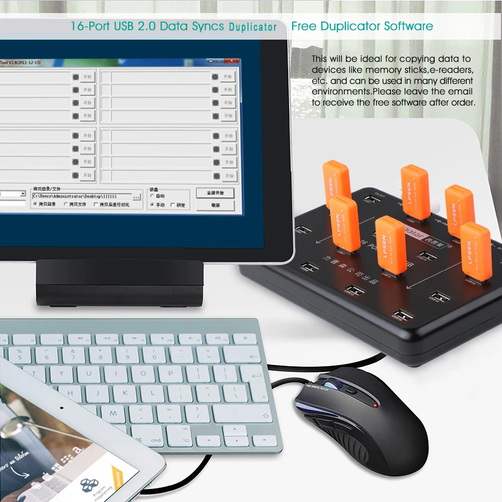 Sipar 16 портов USB 2,0 концентратор дубликатор для устройство для чтения карт SD TF u-диск тест данных партия копия со светодиодный лампой 5V3A адаптер питания A-100