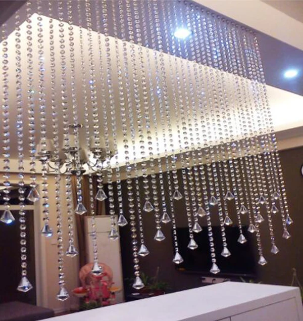 6.6FT CLEAR CRYSTAL GLASS CHANDELIER BEADED CHAIN WEDDING CHRISTMAS GARLAND 14MM-3