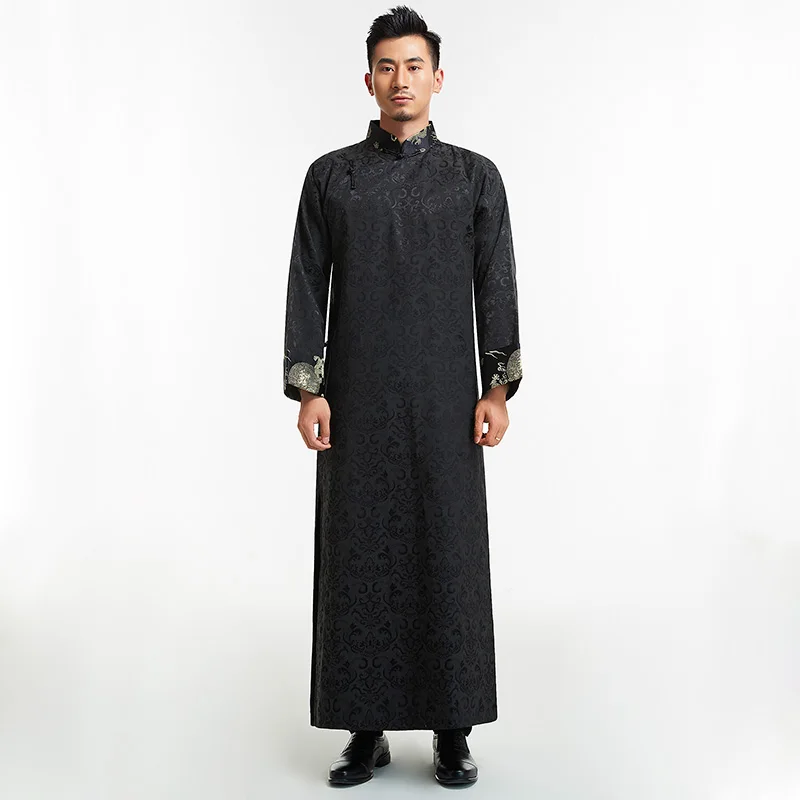 Asian wedding Groomsman costume long gown Cross talk Show Robe Photo studio Wedding theme Men Clothes For Oversea Chinese