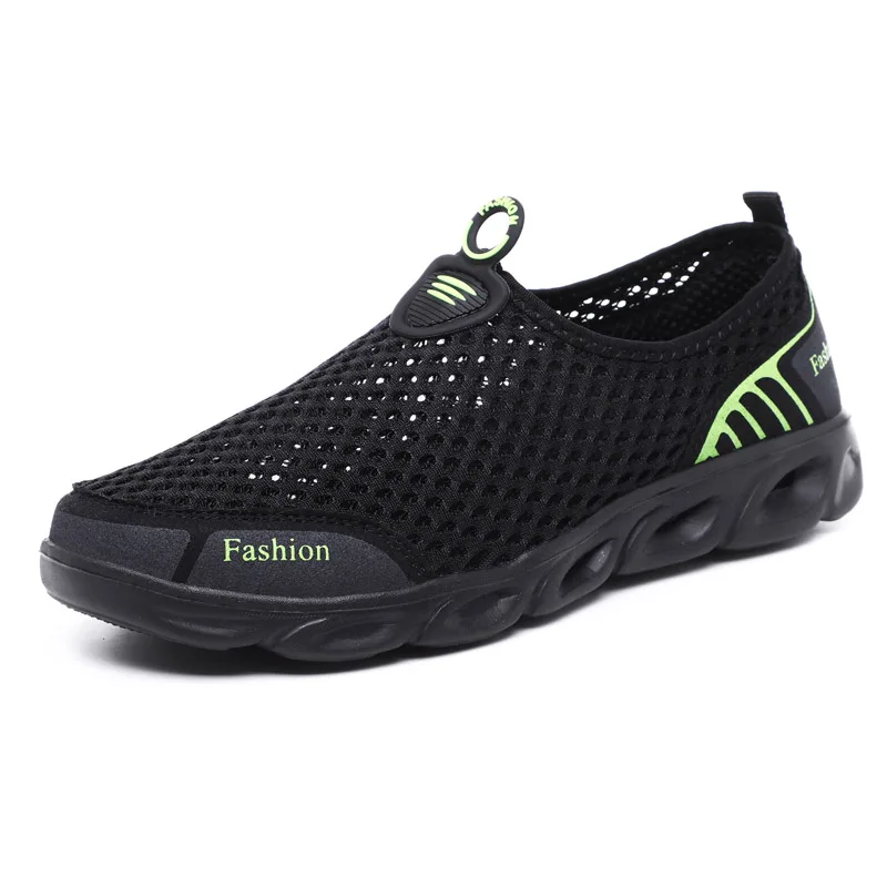 Bjakin/; Мужская и женская спортивная обувь; пляжная водонепроницаемая обувь; обувь для подводного плавания; сетчатые Нескользящие кроссовки-светильник - Цвет: Black