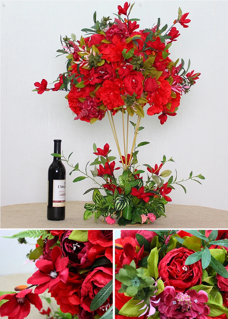 JAROWN Wrought Iron Bracket Flower Ball Wedding Main table Flower Arrangement Flower Frame Window Display Props Home Decoration (8)