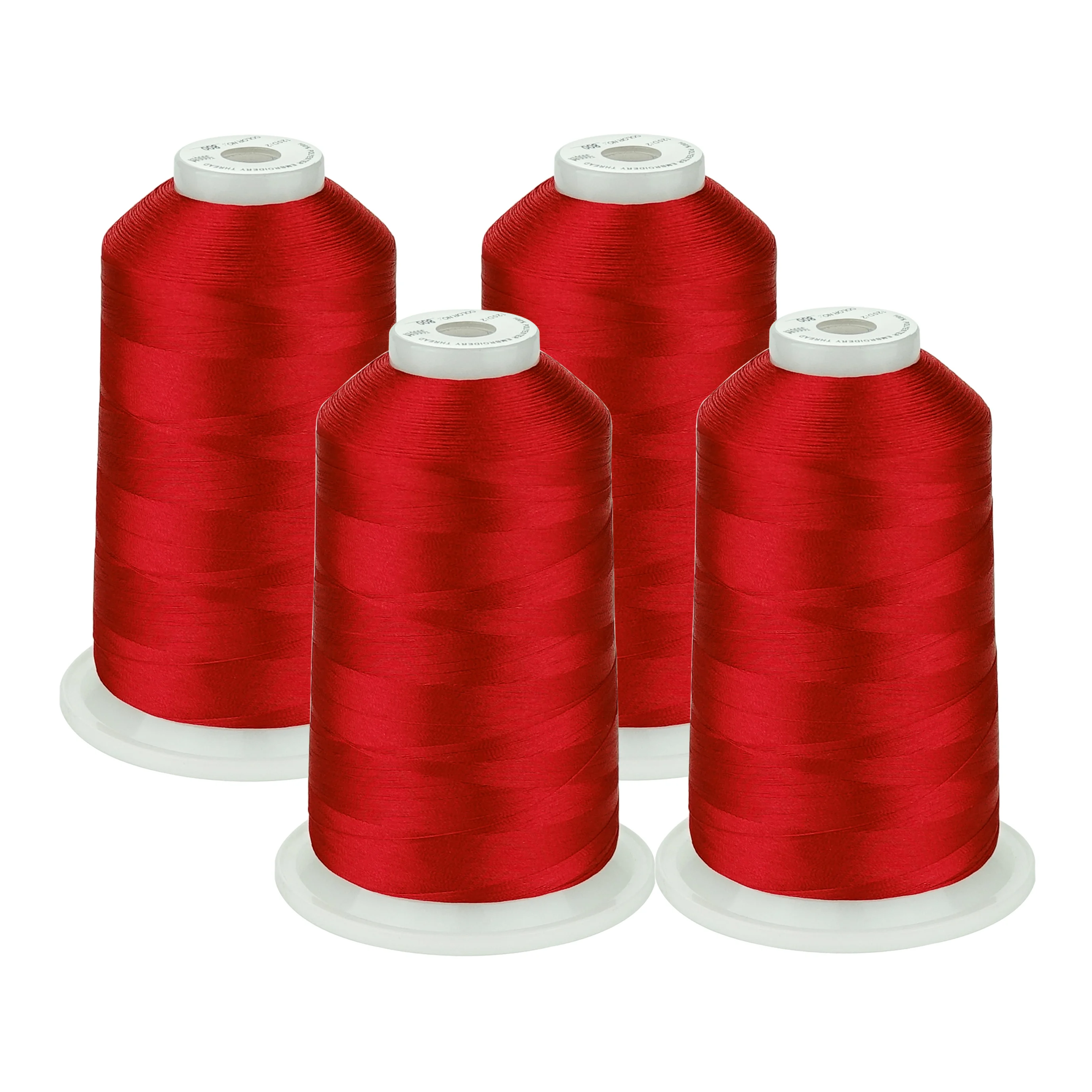 

Simthread 4 Huge Spools Red Embroidery machine threads 5500Y ea Polyester thread for Most Home sewing machine