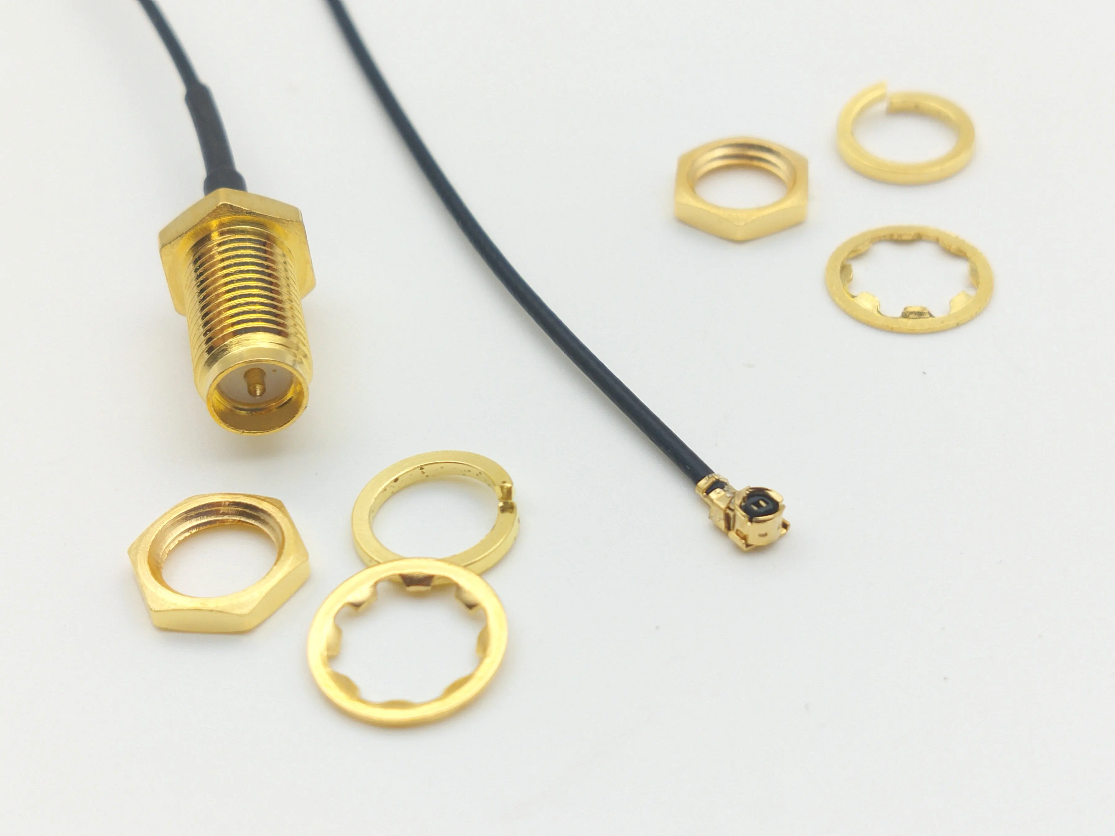 100PCS RP SMA Female(male pin) Jack to U.FL IPX 1.13 Pigtail Jumper RF Cable Connector for PCI WiFi Cord wireless router