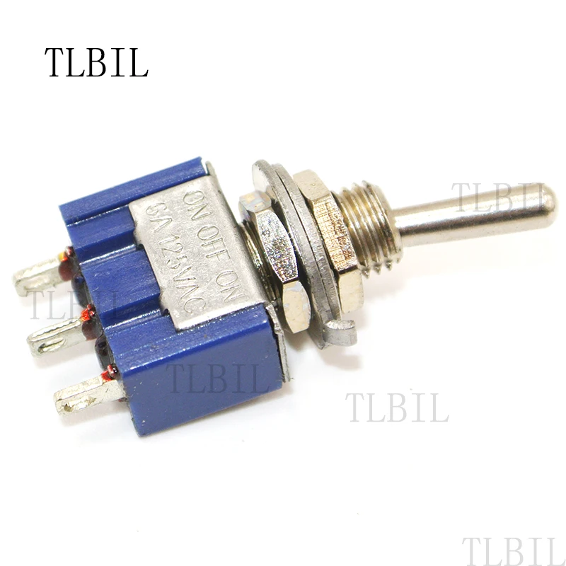 5 шт. 3 контакта SPDT Синие Мини тумблеры 125V 6A &amp 250V 3A ВКЛ-ВЫКЛ-ВКЛ для автомобиля