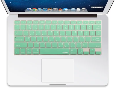 XSKN иврит силиконовая клавиатура кожи для Macbook Air Pro 13/15, синий Isreal клавиатура языка иврит чехол Apple Bluetooth - Цвет: US mint Green