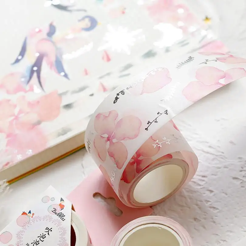 

Dream Flower Colorful gilding washi tape DIY decoration scrapbooking planner masking tape adhesive tape label sticker stationery