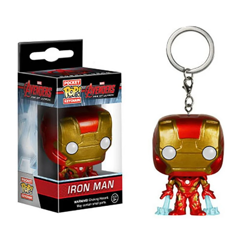 FUNKO POP с героями комиксов Марвел, Карманный Брелок для ключей POP официальный Мстители супер героев, движущаяся фигурка, Коллекционная модель елочных игрушек - Цвет: Iron Man