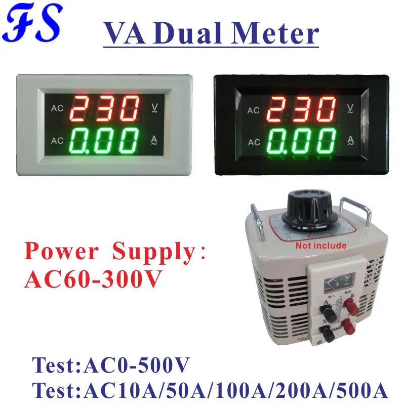 

YB4835VA AC Voltage Ammeter for Single Phase Variac AC 10A 50A 100A 200A 500A 1000A Volt Amp Panel Meter AC 0-500V Voltage Meter