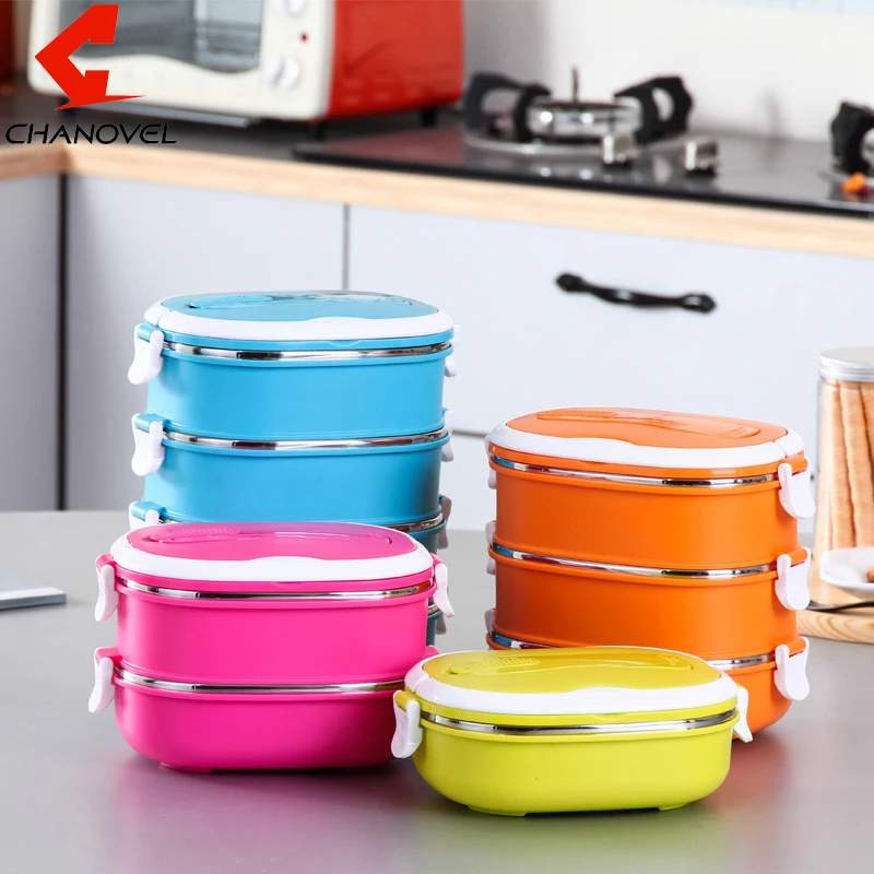 CHANOVEL Korean Portable Food Container Stainless Steel Rectangle Lunch