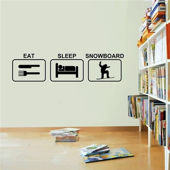 

Eat sleep snowboard wall sticker vinyl living Cartoon Wall Decals Removable Nursery Kids Room Art Decor Wall Sticker J198