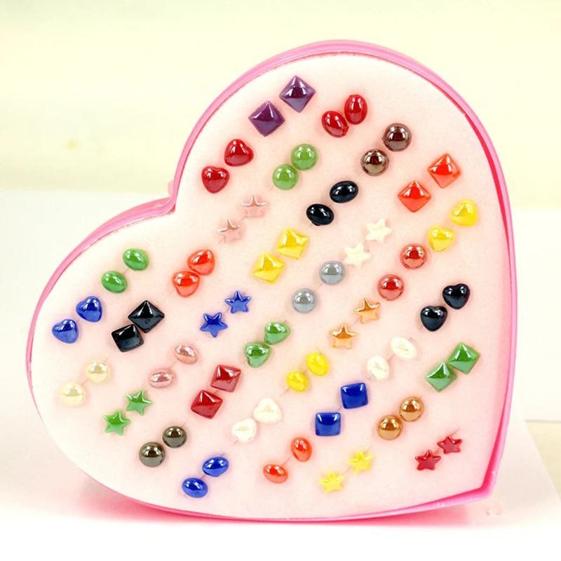 Handmade 36pairs resin earring stud sets for women lovely earring set