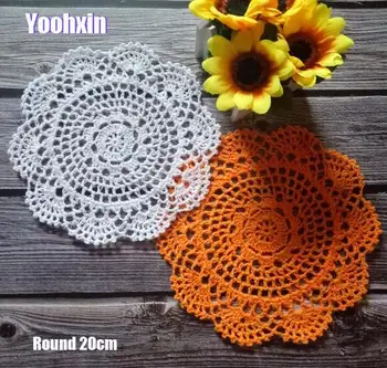 

HOT round lace cotton table place mat crochet coffee placemat drink pad Christmas glass coaster cup mug tea dining doily kitchen