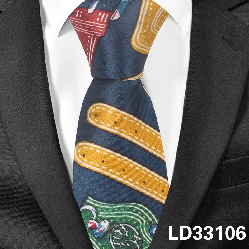 Галстук с цветочным принтом для мужчин и женщин, мягкий полиэстеровый галстук для шеи, деловые свадебные костюмы, обтягивающие галстуки, модный тонкий клетчатый галстук - Цвет: LD33106