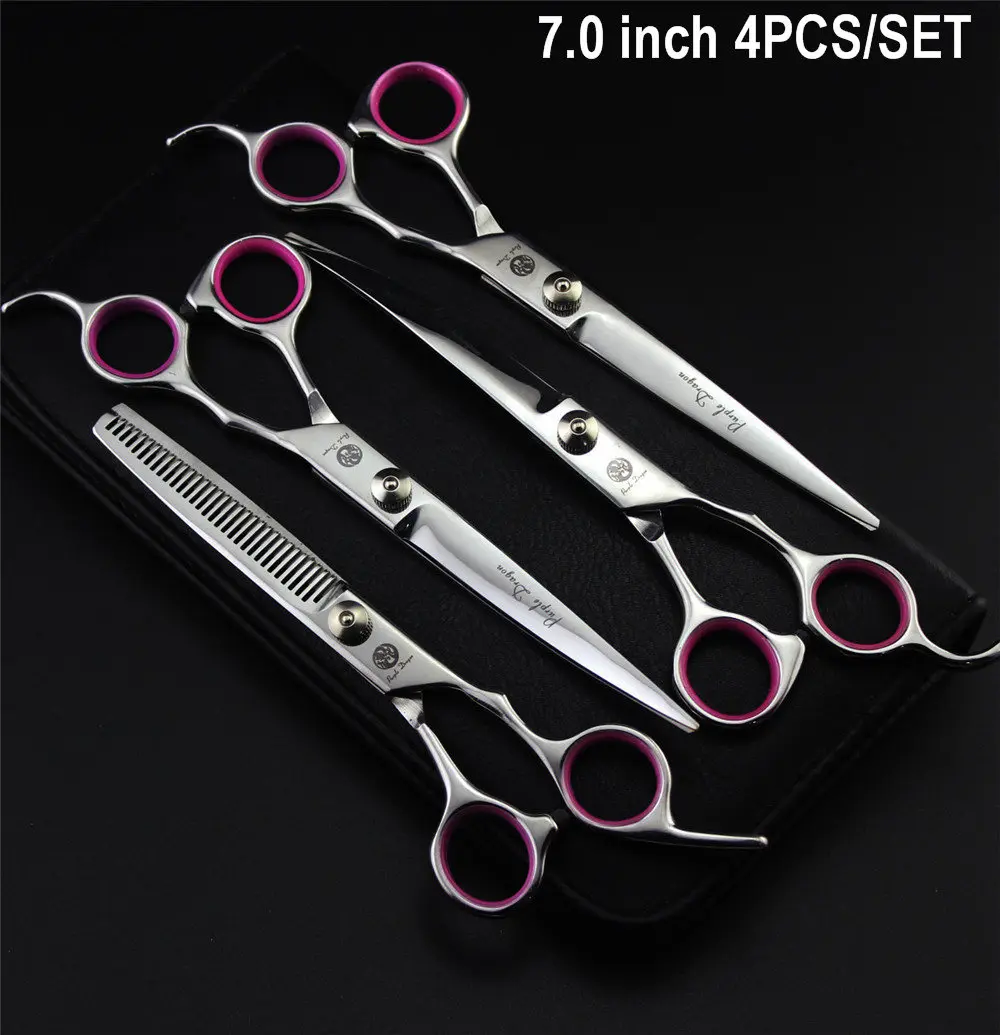 Professional <b>Pet</b> Grooming Scissors Set 7"/8" <b>Purple Dragon</b> Hair ...