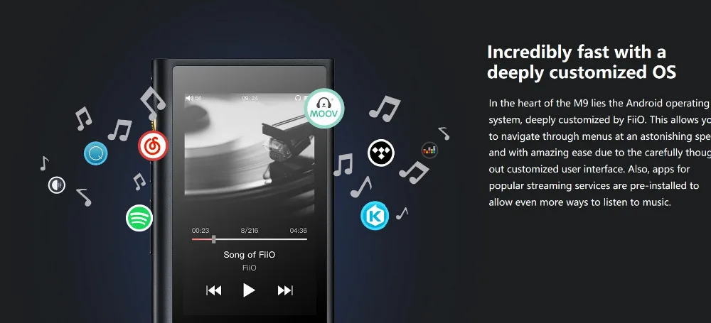 FiiO M9 Портативный высоком Разрешение аудио плеер AK4490EN* 2 Поддержка WI-FI Bluetooth DSD128 USB аудио USB ЦАП выход SPDIF