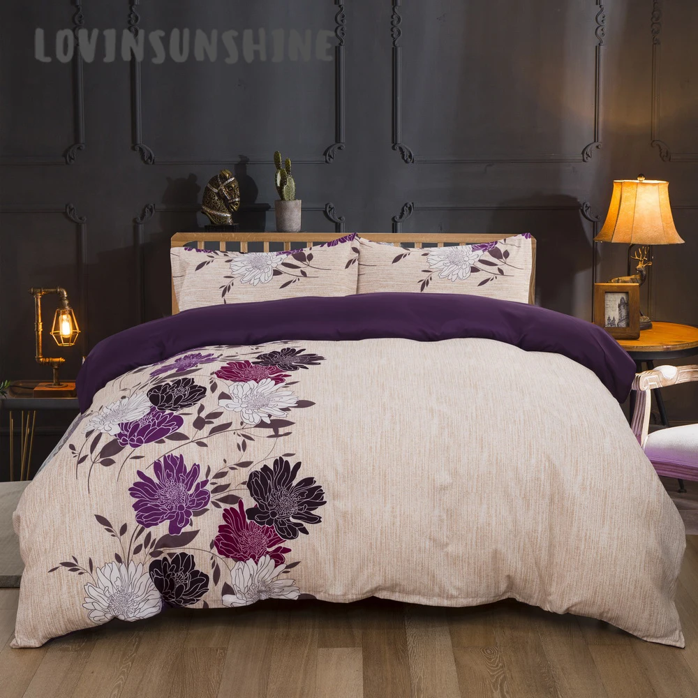 cheap LOVINSUNSHINE Comforter Bedding Sets Duvet Cover Queen King Size Home Textile Flower Print Bedding And Bed Sets AB#118
