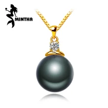 MINTHA 18 K Золотая подвеска круглой формы черный Таити ювелирное изделие из Красного камня ожерелье Женские богемные Подвески отправить 925 серебряное ожерелье