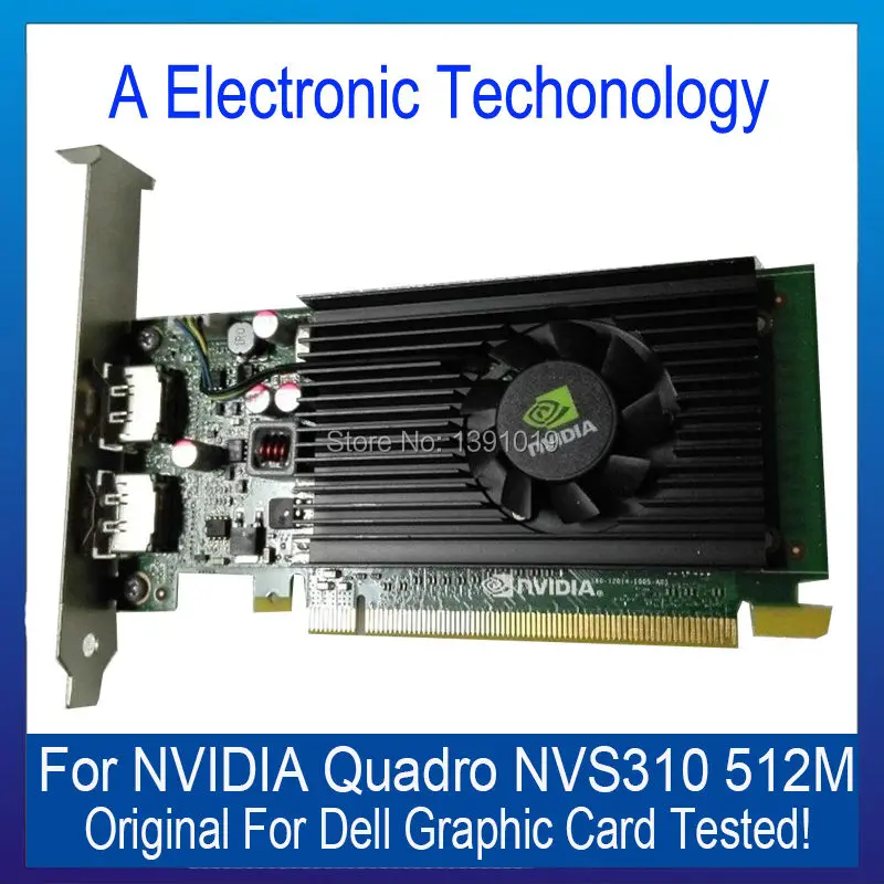  Original Genuine 512MB Graphic Card For DELL NVIDIA Quadro NVS310 Display Video Card GPU Replacement Tested Working 
