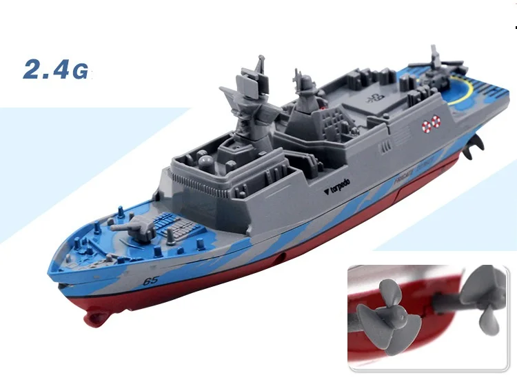 2.4G 4 channels Mini RC Boat Mini Warship Remote Control Challenger Aircraft Carrier Mini High-Speed RC Ship