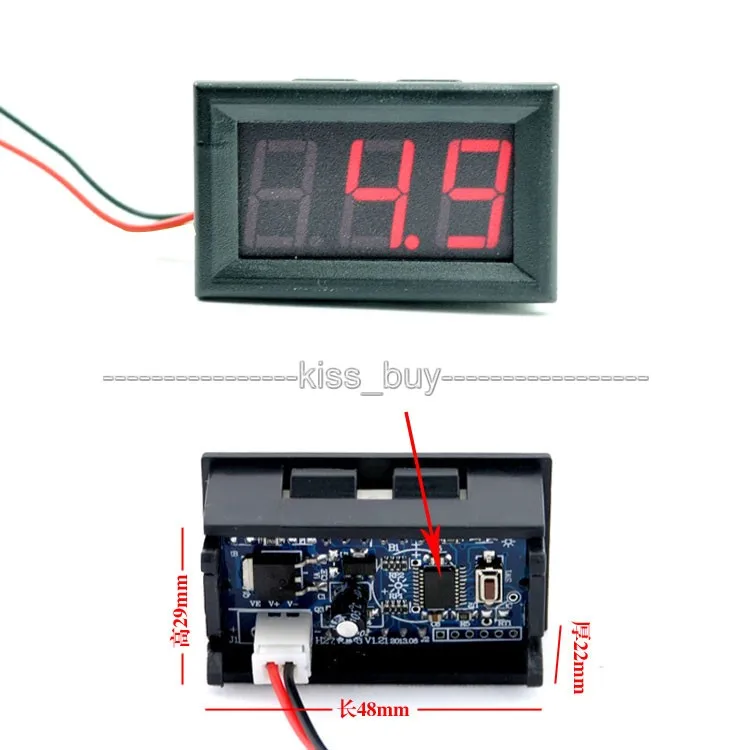 

DC 3.7V-100V Digital Voltmeter High-Low voltage Alarm led volt meter monitor tester 5v 12v 24v 36v 48v 60v 72v 96 battery car