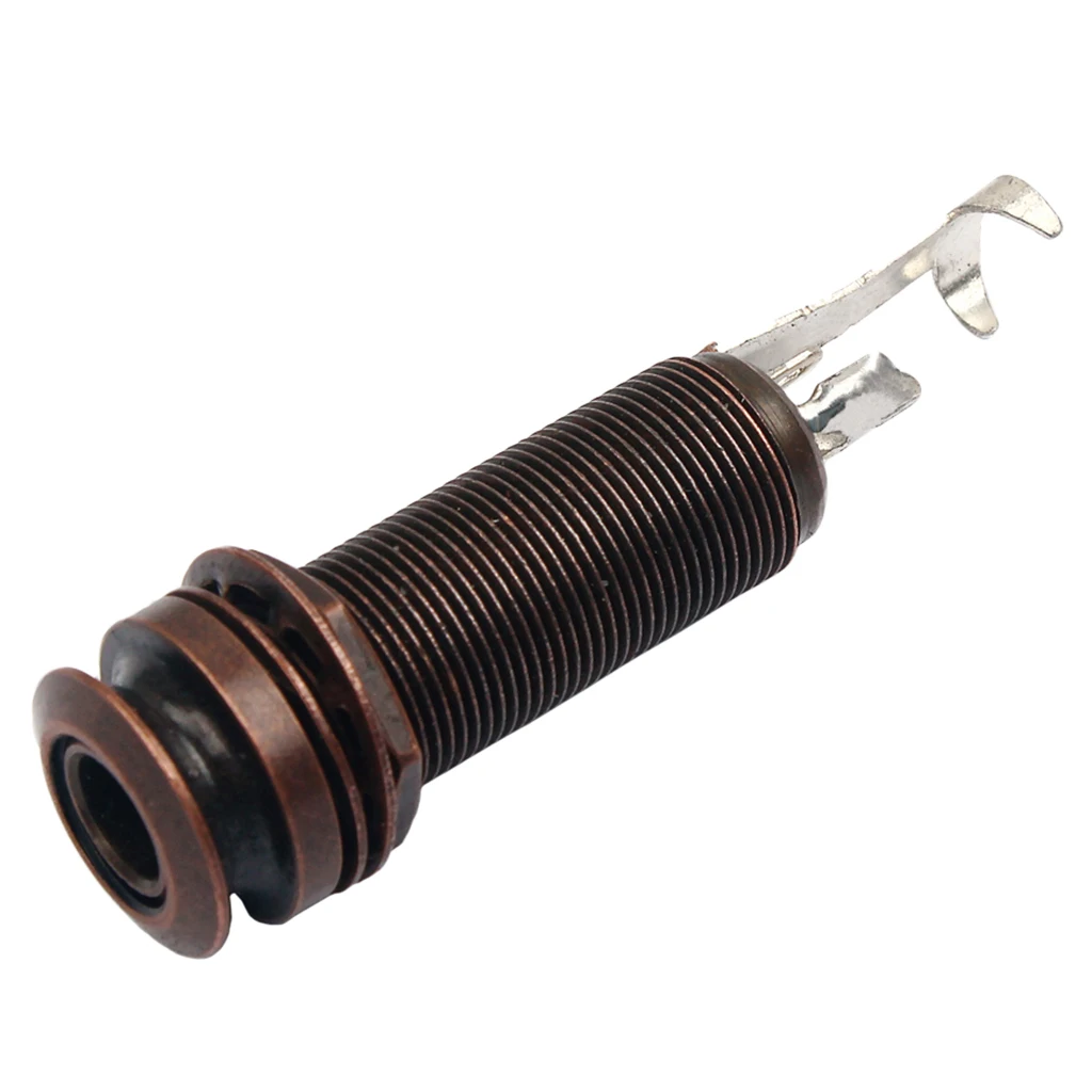 Copper 6.35mm 1/4 ' Endpin Jack Stereo Output End Pin Jack Socket for Electric Guitars Bass