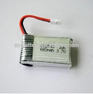

20C high quality 852540 3.7v 680mah li-ion polymer battery for RC submarine with camera