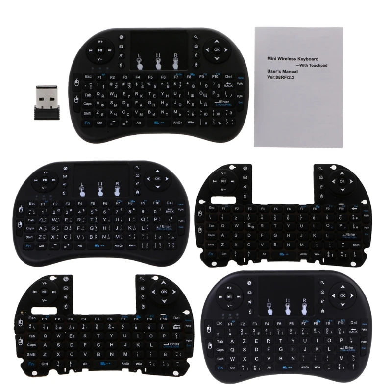 

English 2.4GHz Wireless i8 Keyboard Touchpad Fly Air Mouse For Android TV PS3