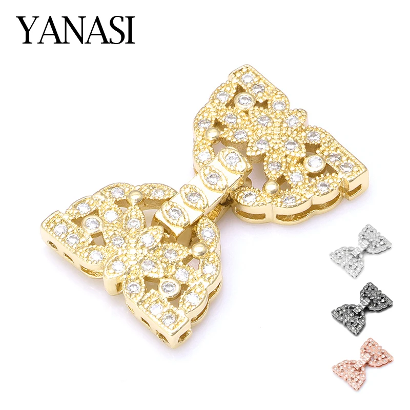 

23*15mm Clasps For Jewelry Making Accessories Copper Cubic Zirconia Clasps Buckles For DIY Pearls Necklace Bracelet