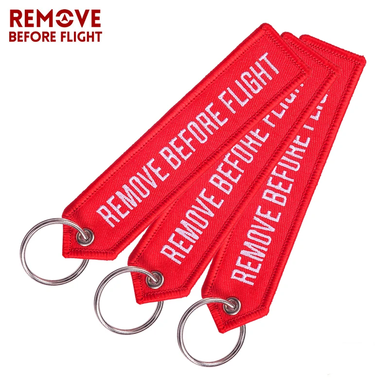 Remove Before Flight OEM Key Chains Berloques Red Embroidery Highlight Key Fobs Chains Jewelry Aviation Gifts Chaveiro Masculino (5)