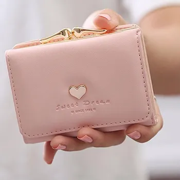 

by dhl or ems 50pcs fashion Korean Style PU Leather Women Wallets Lovely Short Wallet Card Holder Coin Purse