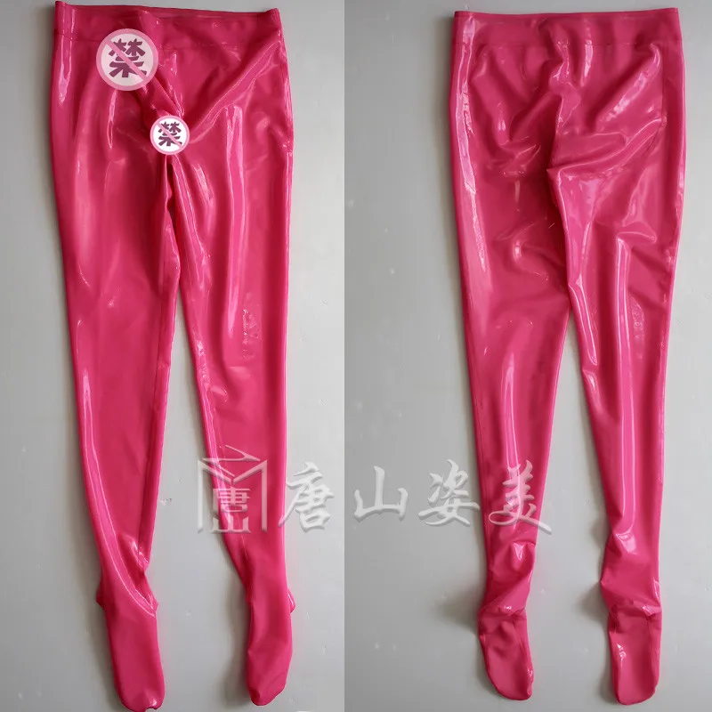 Sexy MEN latex trousers with Penis Sheath Latex leggings WITH GLUE PENIS CONDOM CUSTOMIZED