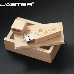JASTER (более 10 шт бесплатный логотип) фотография деревянный usb + коробка usb флэш-накопитель карта памяти Флешка 8 ГБ 16 ГБ 32 ГБ свадебные подарки