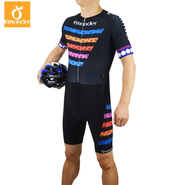 US $26.47 EMONDER Pro Team Triathlon Cycling Skin suit Mens Bike Bicycle Sports Clothes Riding Clothing Set N