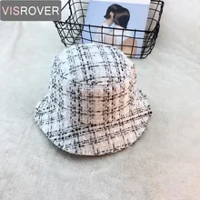 VISROVER Новая высококачественная брендовая Кепка с покрывалом для женщин клетчатая хлопковая уличная осенне-зимняя женская пляжная Панама Рыбацкая шляпа для мужчин