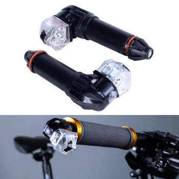

1 Pair Bike Handle Bar End Plug Light Cycling Safety Turn Signal LED Lamp USB Charging YS-BUY