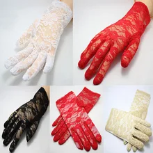 LNRRABC Горячие Женщины Наручные Длина Перчатки Рукавицы Партия Sexy Lady Полым из Кружева Роуз Солнце Радиационной Защиты Перчатки Аксессуары