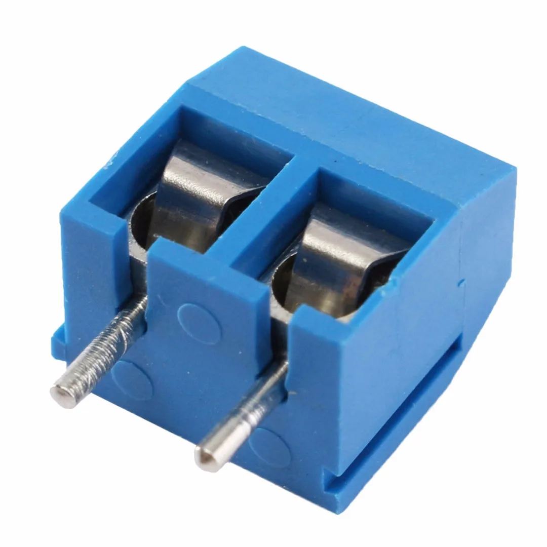 40pcs Blue 2-Pin Screw PCB Terminal Block Connectors 5.08mm Pitch For Electric Industry