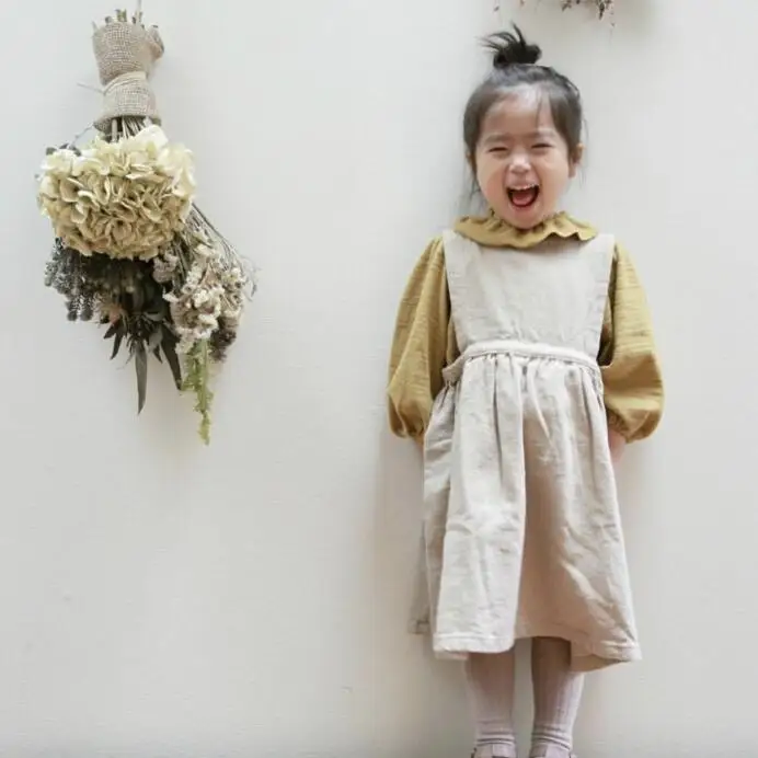 

2019 ins Baby Girls Sleeveless Dress Ruffles Cotton Linen Cute Kids Children New Fashion Western Dresses Clothes